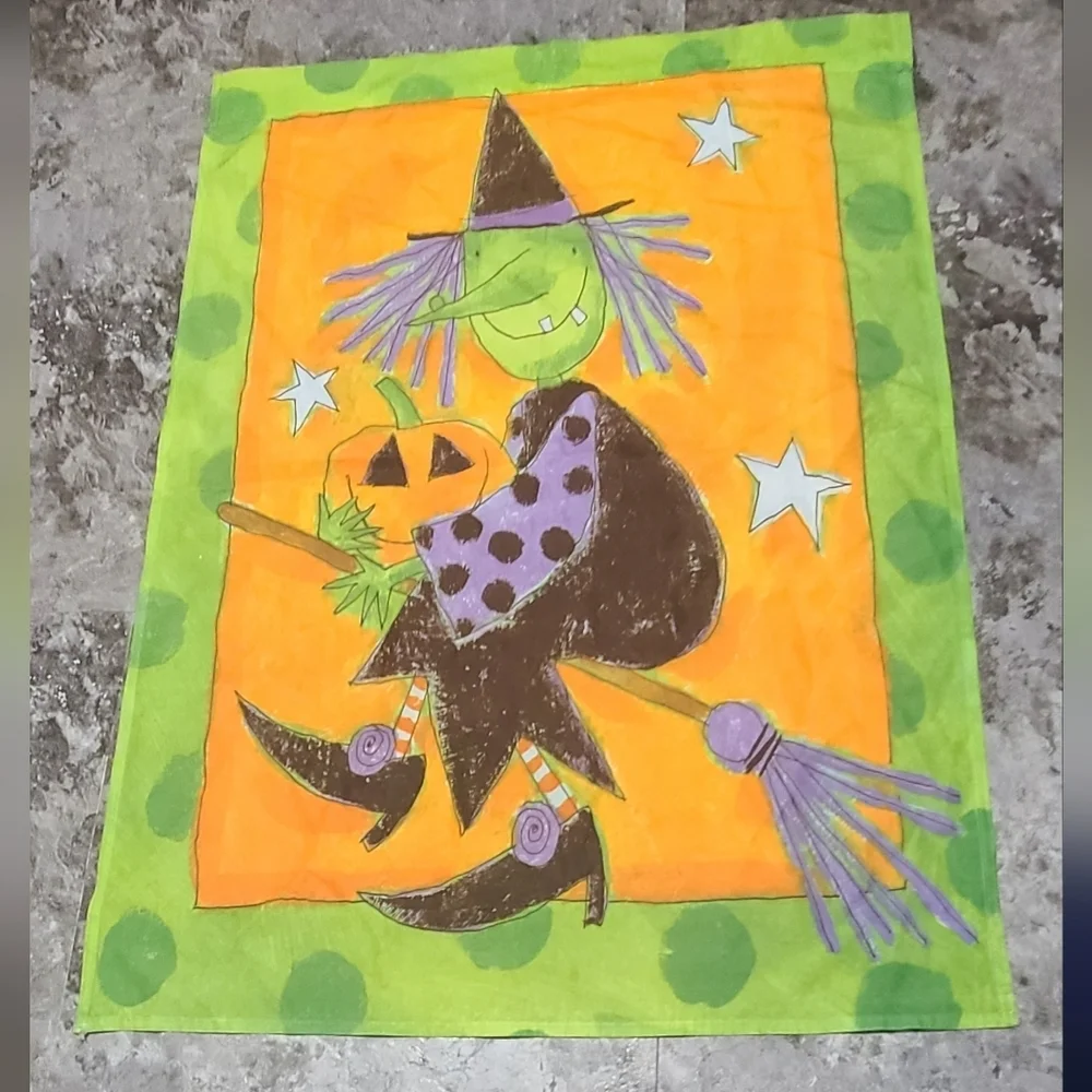 Witch Halloween garden house flag 38